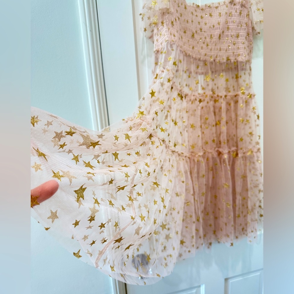 Free People Starbright Dress metallic gold bodice long tunic - Picture 8 of 16